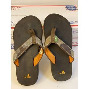 Sanuk Flip Flops Camo straps‎ size 3/4 unisex